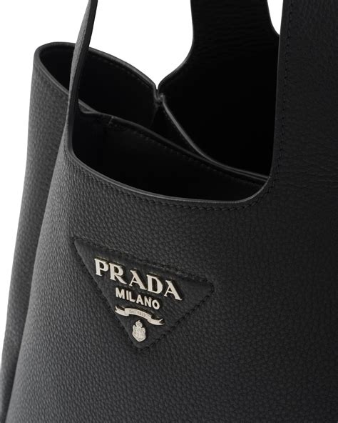 borsa.com shopping prada nera pelle e lurex|Borsa shopping in pelle Nero .